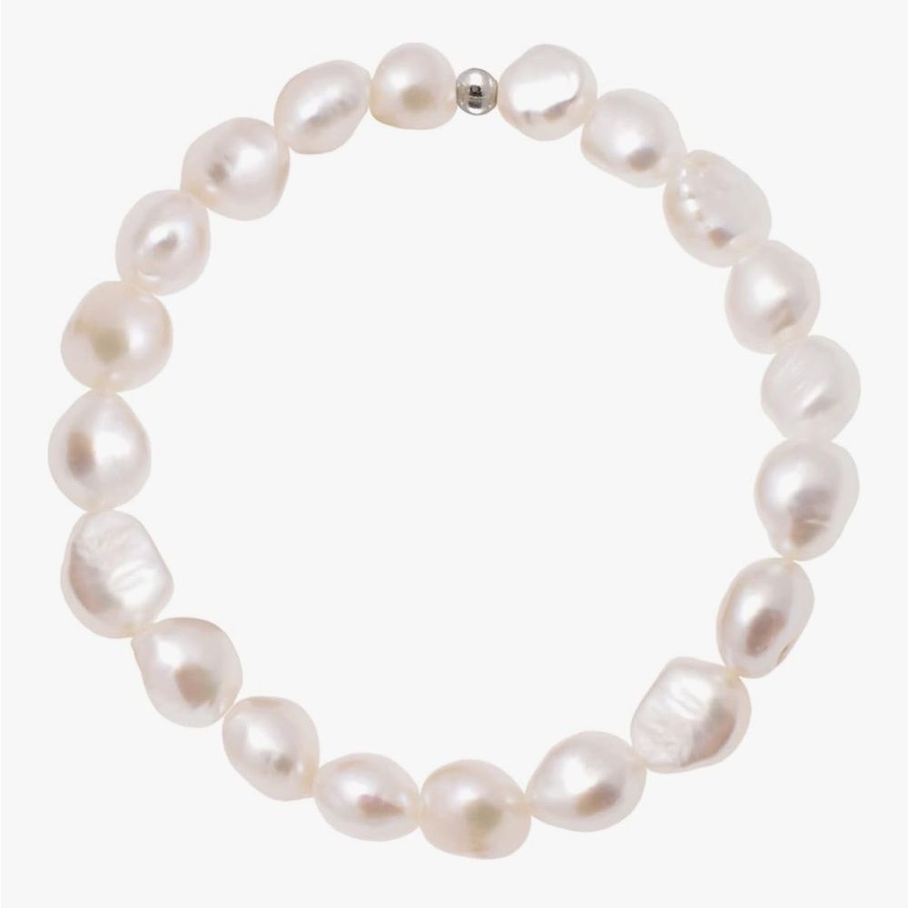 Baroque Freshwater Pearl Bracelet 8-10mm Real Cultured Pearls 7” Fits 6-7” Wrist